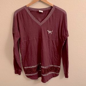 Pink by  Victoria's Secret Glitter Top